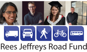 Photo montage of four past recipients of the Rees Jeffreys Road Fund MSc bursary.